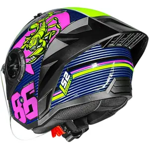 Imagem 7 de Capacete LS2 Airflow 2 Sting - Azul Escuro/Rosa (Aberto)