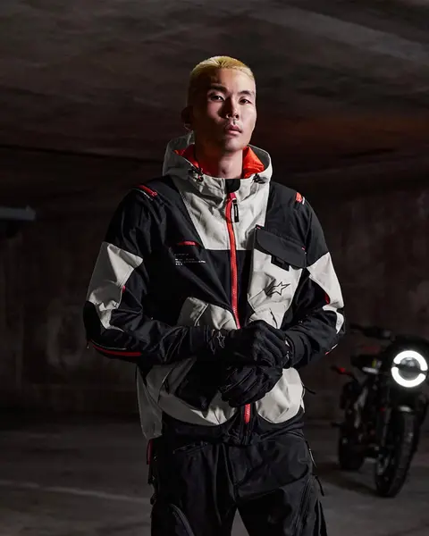 Jaqueta Alpinestars Mogress Air - Preto/Bege/Laranja (Ventilada
