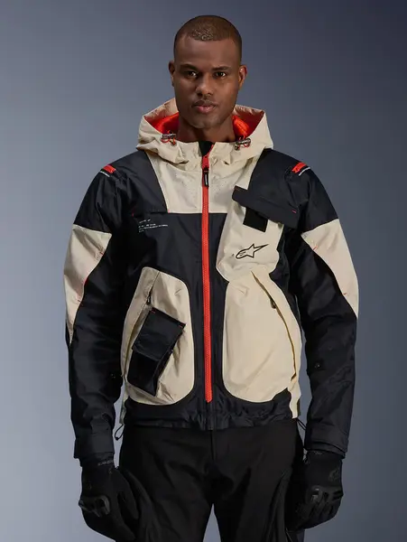Jaqueta Alpinestars Mogress Air - Preto/Bege/Laranja (Ventilada