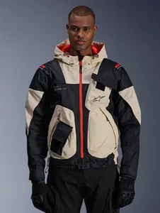 Imagem 3 de Jaqueta Alpinestars Mogress Air - Preto/Bege/Laranja (Ventilada)