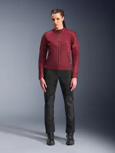 Imagem 7 de Jaqueta Alpinestars Stella C1 Air - Vermelho Borgonha (Ventilada)
