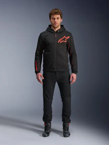Jaqueta Alpinestars Chrome Air Sport Hoddie - Preto/Vermelho