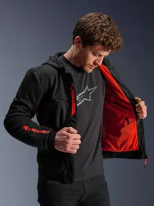 Imagem 10 de Jaqueta Alpinestars Chrome Air Sport Hoddie - Preto/Vermelho (Ventilada)