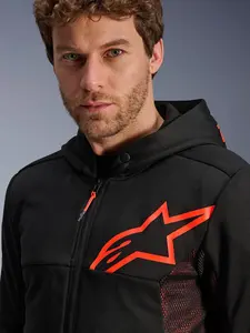 Imagem 3 de Jaqueta Alpinestars Chrome Air Sport Hoddie - Preto/Vermelho (Ventilada)