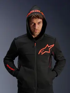 Imagem 4 de Jaqueta Alpinestars Chrome Air Sport Hoddie - Preto/Vermelho (Ventilada)
