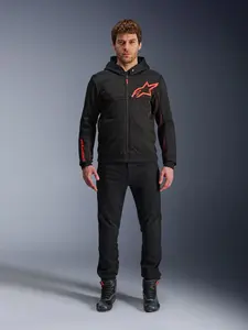 Imagem 6 de Jaqueta Alpinestars Chrome Air Sport Hoddie - Preto/Vermelho (Ventilada)