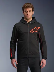Imagem 5 de Jaqueta Alpinestars Chrome Air Sport Hoddie - Preto/Vermelho (Ventilada)