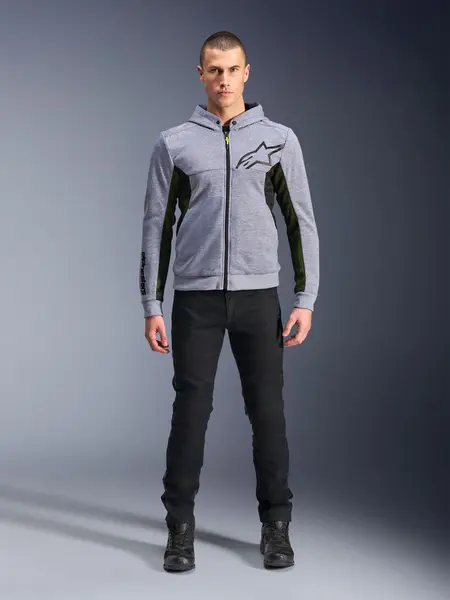 Jaqueta Alpinestars Chrome Air Sport Hoddie - Cinza Mescla/Preto