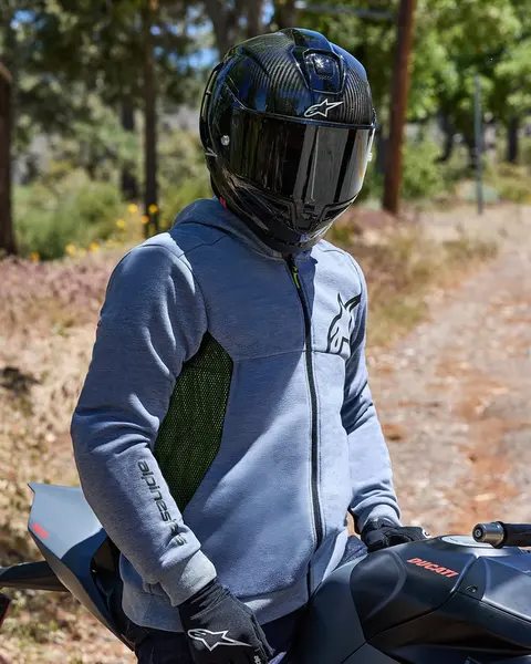 Jaqueta Alpinestars Chrome Air Sport Hoddie - Cinza Mescla/Preto