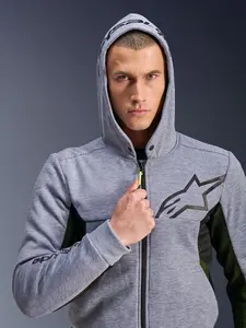 Imagem 4 de Jaqueta Alpinestars Chrome Air Sport Hoddie - Cinza Mescla/Preto (Ventilada)