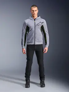 Imagem 6 de Jaqueta Alpinestars Chrome Air Sport Hoddie - Cinza Mescla/Preto (Ventilada)