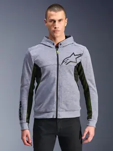 Imagem 3 de Jaqueta Alpinestars Chrome Air Sport Hoddie - Cinza Mescla/Preto (Ventilada)