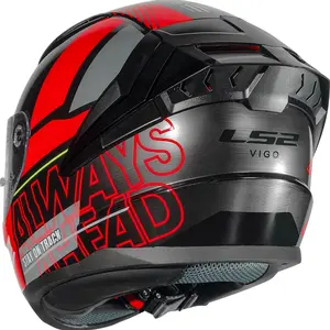 Imagem 7 de Capacete LS2 Vigo Shift - Cinza Jeans/Vermelho