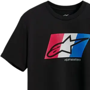 Imagem 3 de Camiseta Alpinestars Global Preto/Branco/Azul/Vermelho