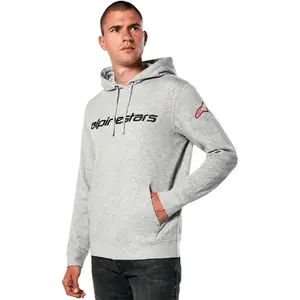 Imagem 2 de Moletom Alpinestars Linear Wordmark V3 Hoodie - Cinza Claro/Vermelho