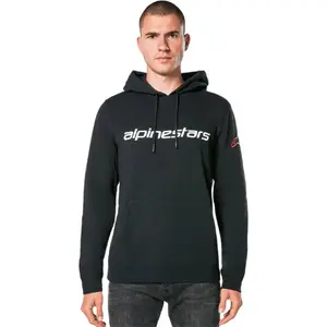 Imagem 2 de Moletom Alpinestars Linear Wordmark V3 Hoodie - Preto/Branco/Vermelho
