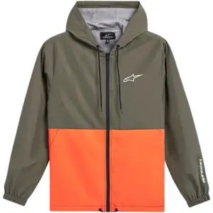 Jaqueta Alpinestars Speeder Windbreaker Verde Militar/Laranja