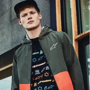 Imagem 7 de Jaqueta Alpinestars Speeder Windbreaker Verde Militar/Laranja