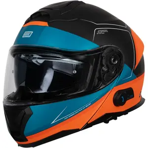 Imagem 5 de Capacete Origine Logic Privilege - Azul/Preto/Laranja Fosco (Articulado)