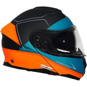 Imagem 2 de Capacete Origine Logic Privilege - Azul/Preto/Laranja Fosco (Articulado)