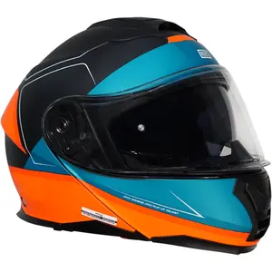 Imagem 4 de Capacete Origine Logic Privilege - Azul/Preto/Laranja Fosco (Articulado)