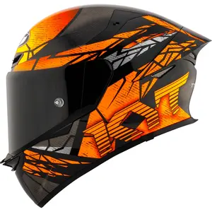 Capacete KYT TT Revo Combustion Laranja Grid Motors