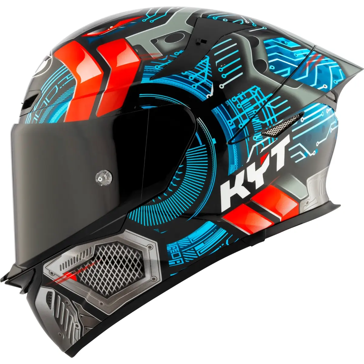 KYT TT-Revo ジェットヘルメット MotoGP Capacete KYT TT Revo Synchrotron - Preto/Azul - Grid Motors