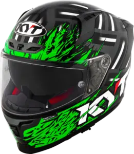 Imagem 3 de Capacete KYT Striker 2V Flaming - Cinza/Verde