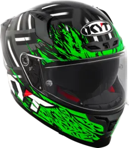 Imagem 4 de Capacete KYT Striker 2V Flaming - Cinza/Verde