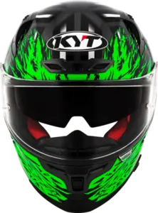 Imagem 5 de Capacete KYT Striker 2V Flaming - Cinza/Verde