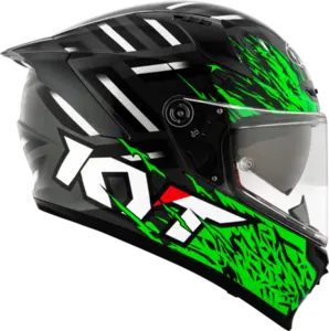 Imagem 2 de Capacete KYT Striker 2V Flaming - Cinza/Verde