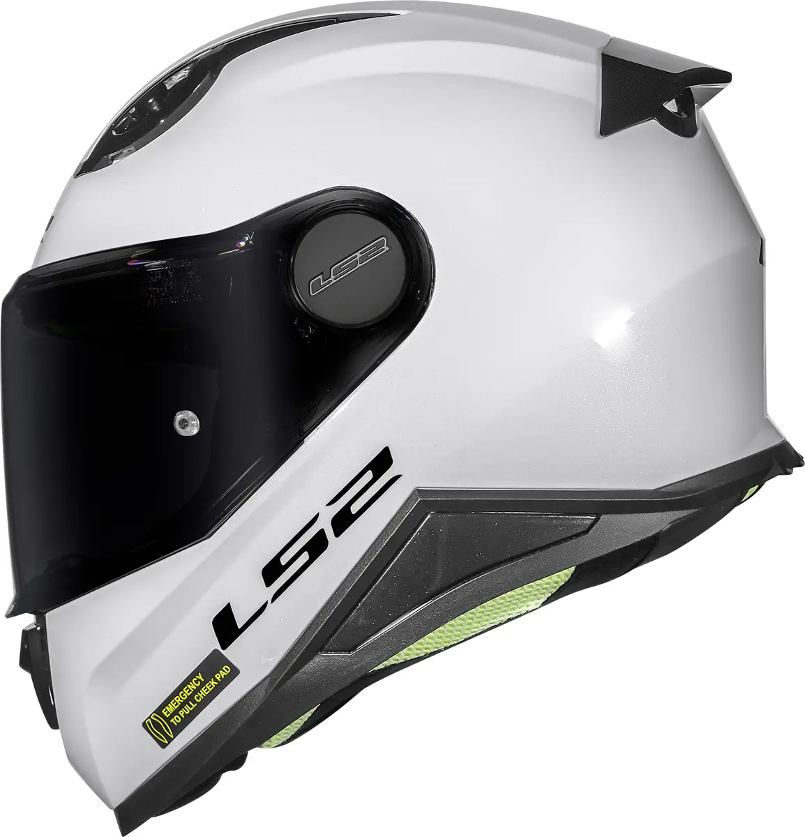 しろ Capacete LS2 FF812 Kid Monocolor - Branco (Infantil) - Grid Motors