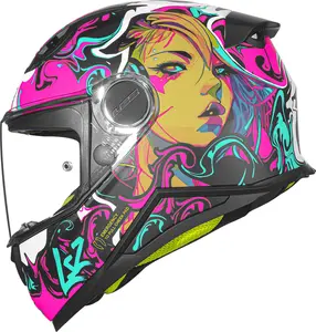 Imagem 3 de Capacete LS2 Kid FF812 Cyberg - Roxo/Azul Cyan Fosco (Infantil)