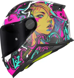 Capacete LS2 Kid FF812 Cyberg - Roxo/Azul Cyan Fosco (Infantil)