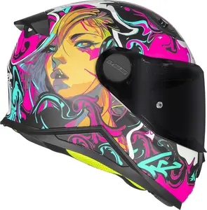 Imagem 2 de Capacete LS2 Kid FF812 Cyberg - Roxo/Azul Cyan Fosco (Infantil)