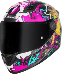 Imagem 4 de Capacete LS2 Kid FF812 Cyberg - Roxo/Azul Cyan Fosco (Infantil)