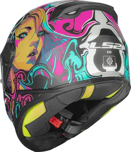 Imagem 7 de Capacete LS2 Kid FF812 Cyberg - Roxo/Azul Cyan Fosco (Infantil)
