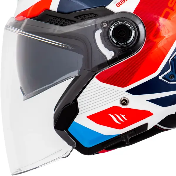 Capacete MT Cosmo SV Braut A17 - Branco/Vermelho/Azul (Aberto