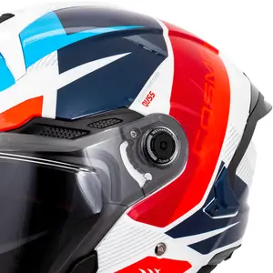Imagem 4 de Capacete MT Cosmo SV Braut A17 - Branco/Vermelho/Azul (Aberto)