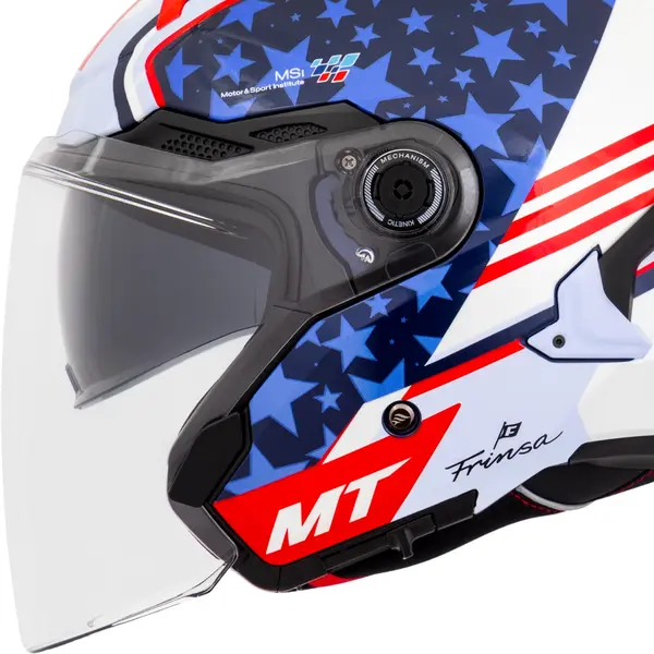 Capacete MT Cosmo SV Ortola 2024 C7 - Branco/Vermelho/Azul (Aberto