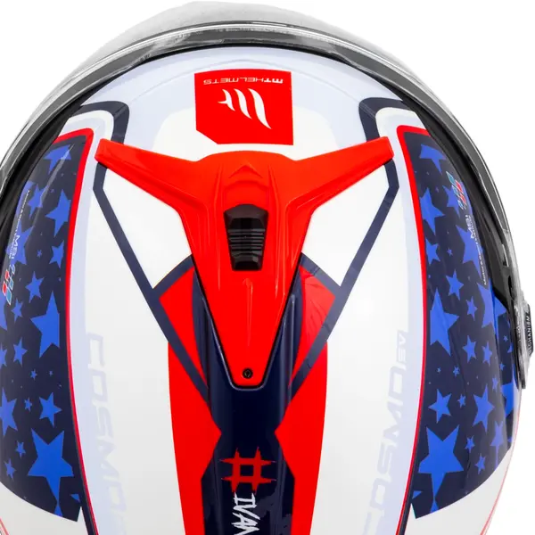 Capacete MT Cosmo SV Ortola 2024 C7 - Branco/Vermelho/Azul (Aberto