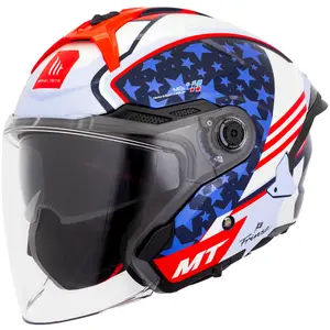 Imagem 3 de Capacete MT Cosmo SV Ortola 2024 C7 - Branco/Vermelho/Azul (Aberto)