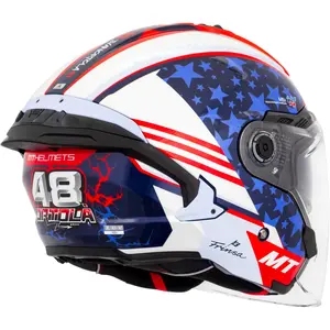 Imagem 5 de Capacete MT Cosmo SV Ortola 2024 C7 - Branco/Vermelho/Azul (Aberto)