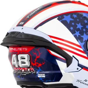Imagem 6 de Capacete MT Cosmo SV Ortola 2024 C7 - Branco/Vermelho/Azul (Aberto)
