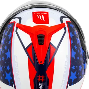 Imagem 8 de Capacete MT Cosmo SV Ortola 2024 C7 - Branco/Vermelho/Azul (Aberto)