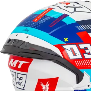 Imagem 6 de Capacete MT Cosmo SV Sergio Garcia 2024 D7 - Branco/Vermelho/Azul (Aberto)