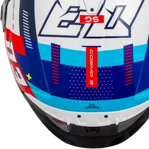 Imagem 8 de Capacete MT Cosmo SV Sergio Garcia 2024 D7 - Branco/Vermelho/Azul (Aberto)