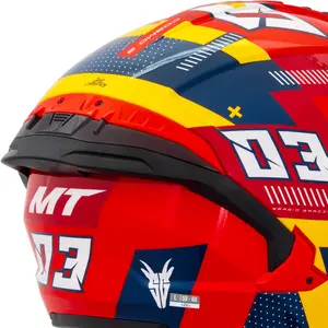 Imagem 5 de Capacete MT Cosmo SV Sergio Garcia 2024 E5 - Vermelho/Amarelo/Azul (Aberto)