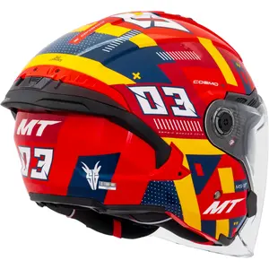 Imagem 6 de Capacete MT Cosmo SV Sergio Garcia 2024 E5 - Vermelho/Amarelo/Azul (Aberto)