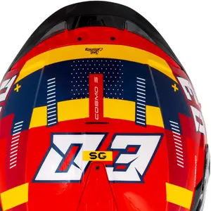 Imagem 8 de Capacete MT Cosmo SV Sergio Garcia 2024 E5 - Vermelho/Amarelo/Azul (Aberto)